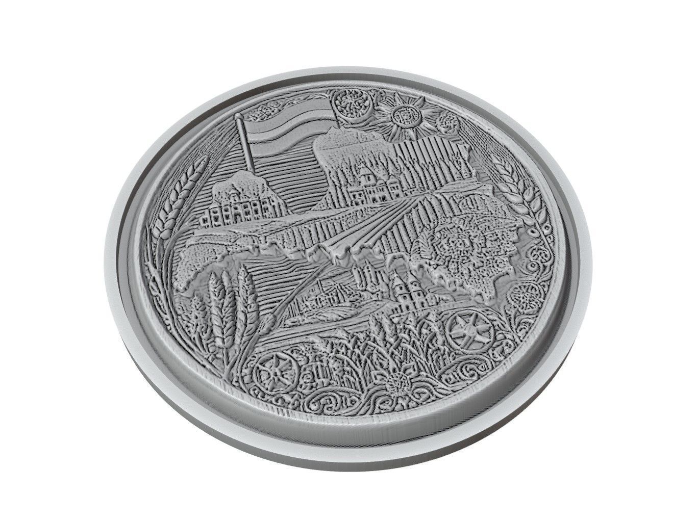Latvia Map Medallion Relief 3D print model_2