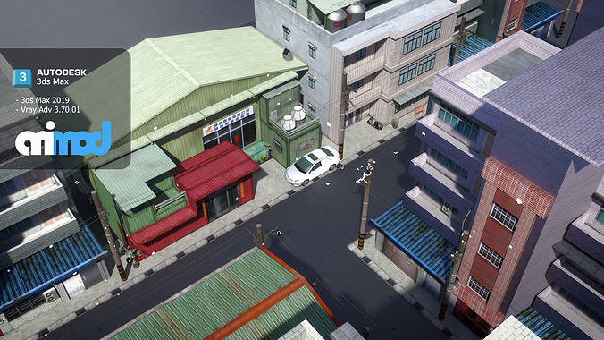 Tw Street T Intersection 02 3D model 5