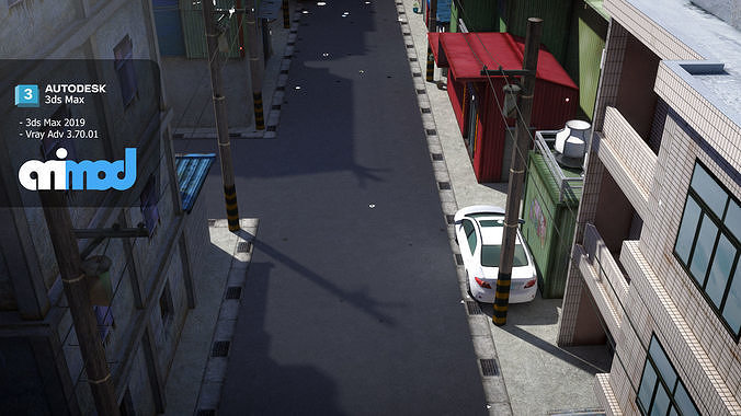 Tw Street T Intersection 02 3D model 2