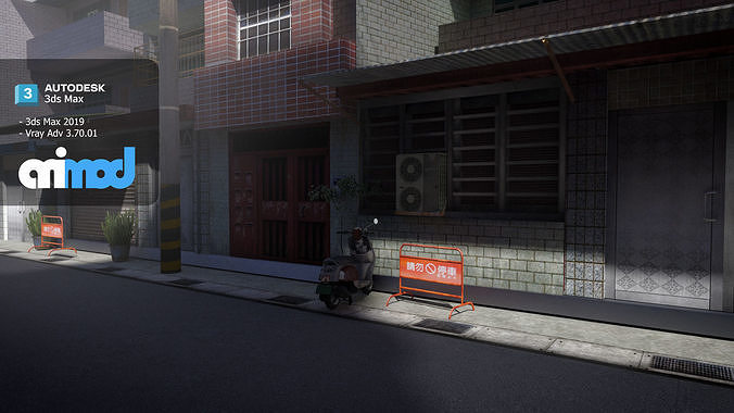 Tw Street T Intersection 02 3D model 4