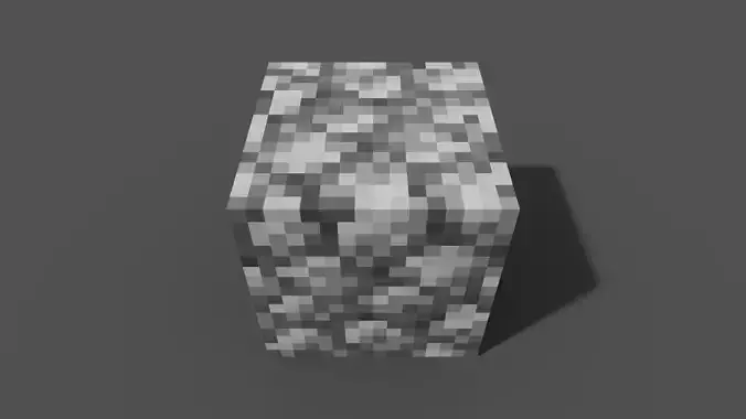 MineCraft cobblestone  Low-poly 3D model