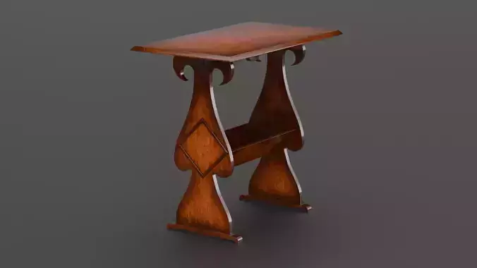 Gothic table with shelf