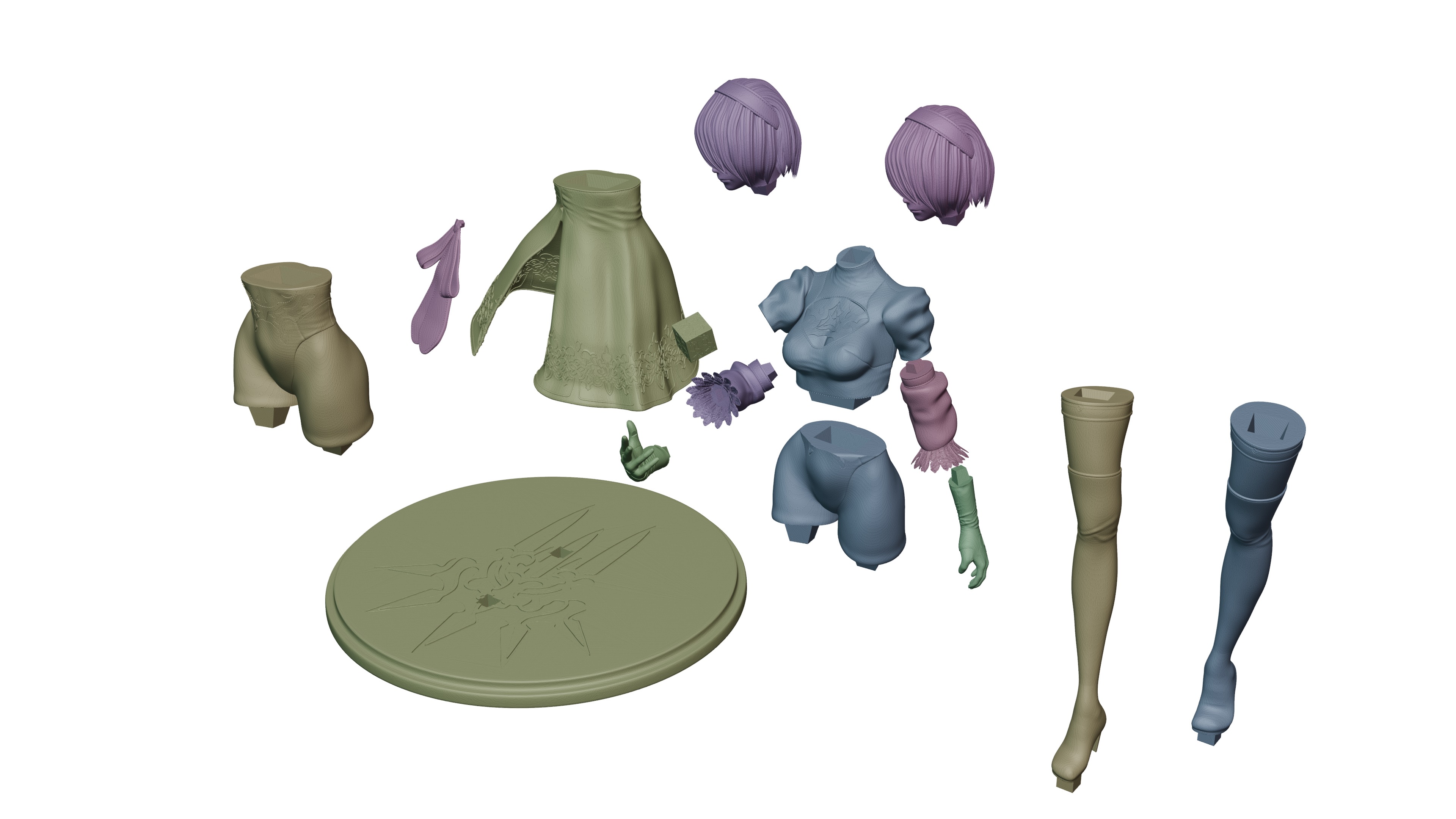 2B from Nier Automata Series 3D print file 3D print model_20