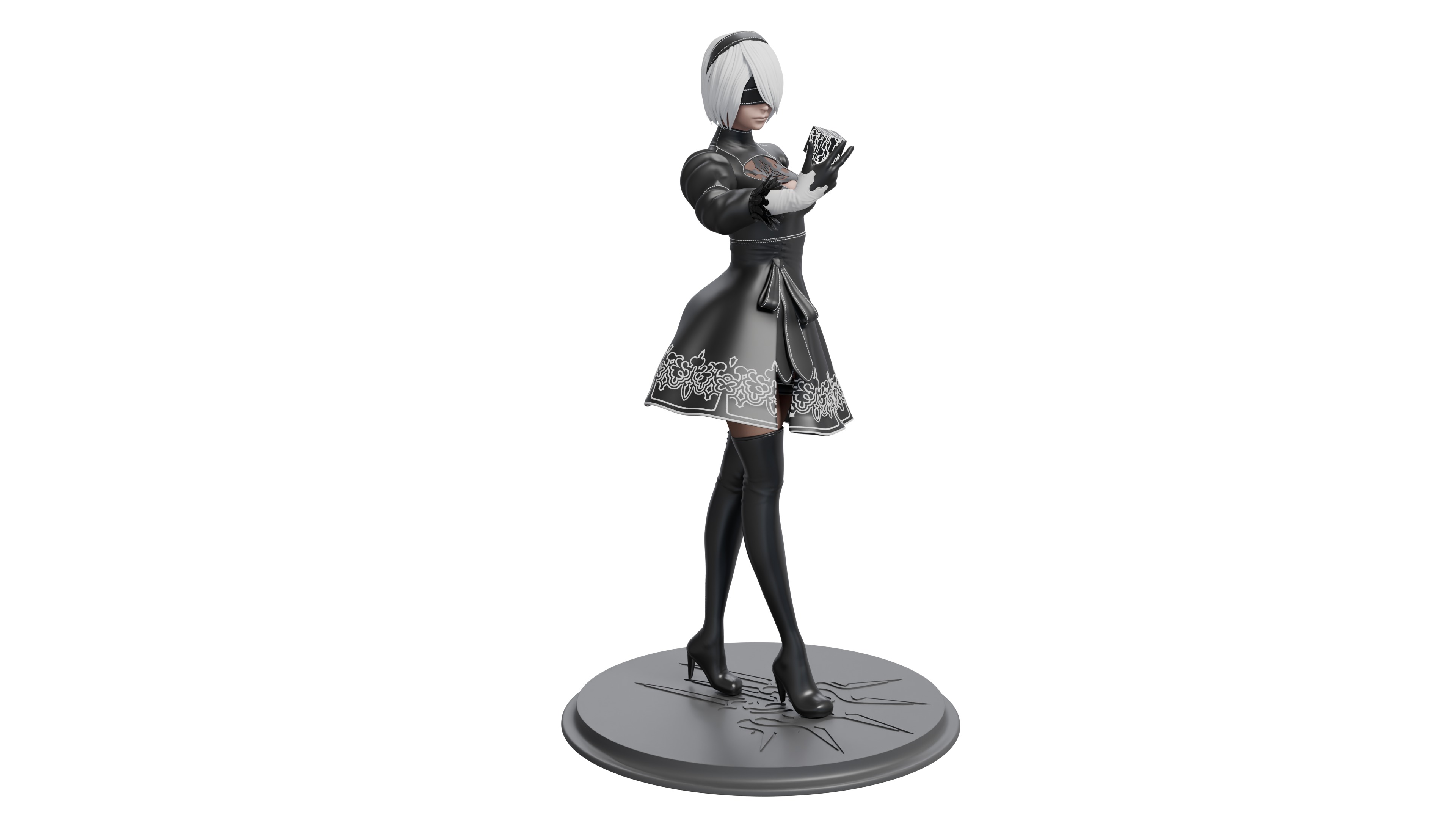 2B from Nier Automata Series 3D print file 3D print model_4