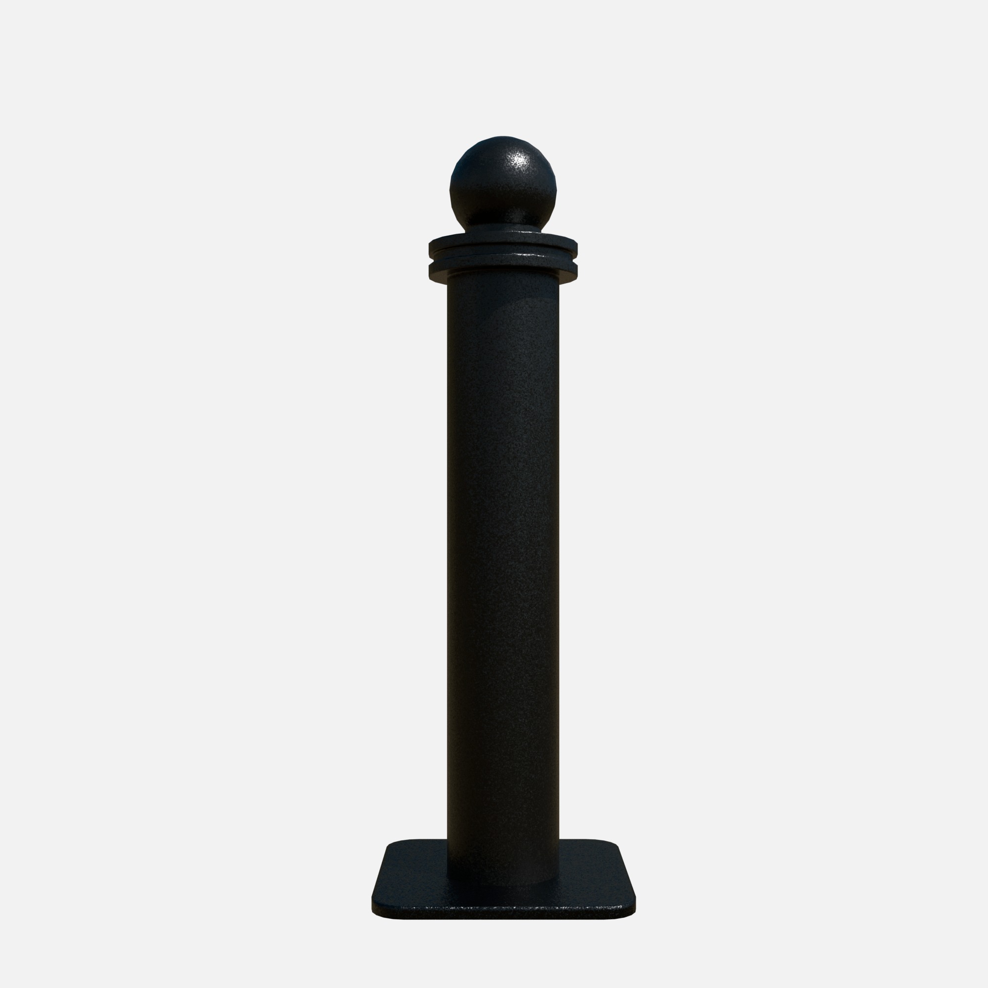 Metal road pole 100 cm Low-poly 3D model_1