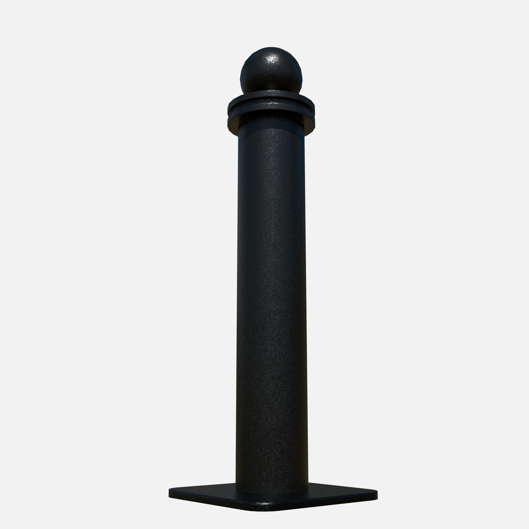 Metal road pole 100 cm Low-poly 3D model_3