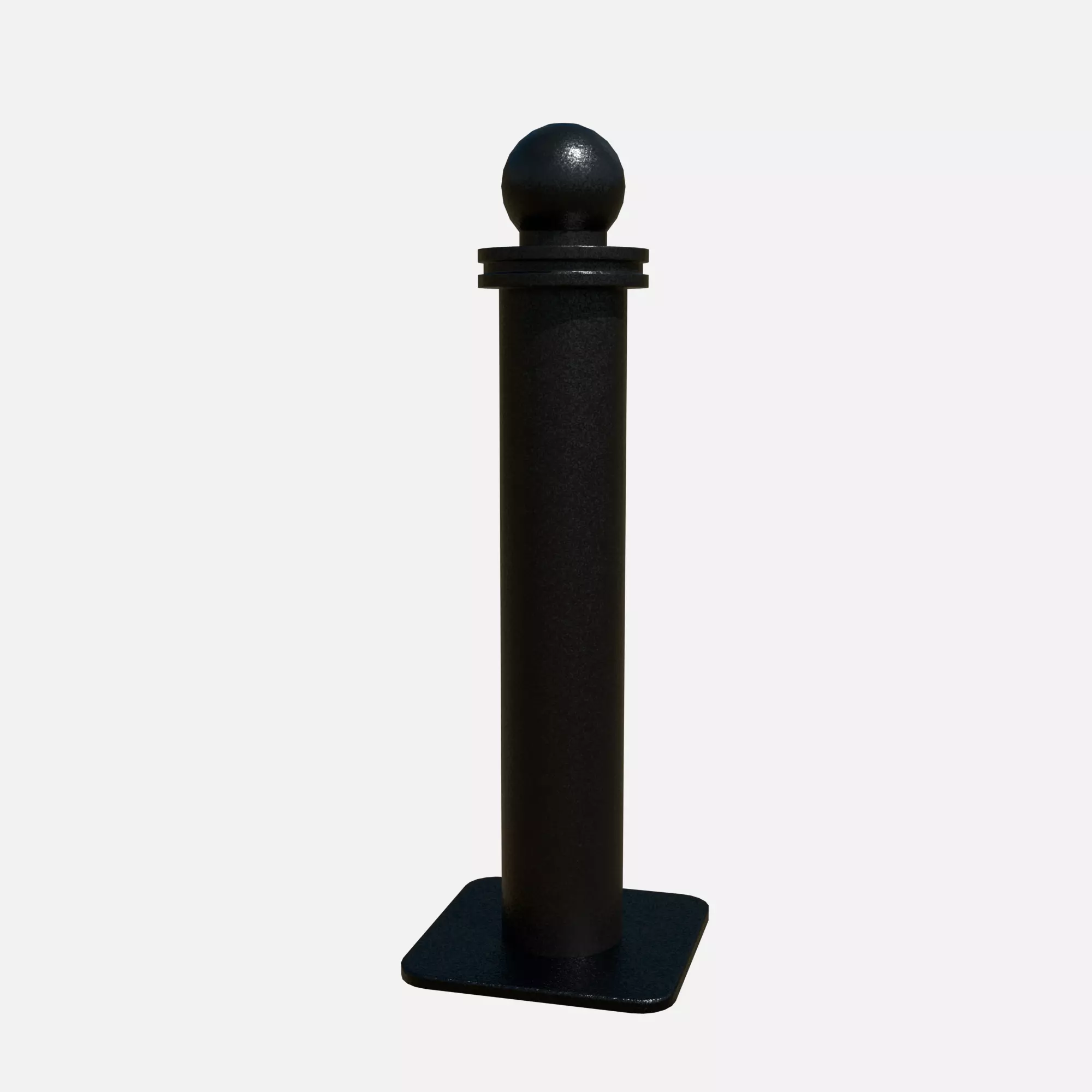 Metal road pole 100 cm Low-poly 3D model_0