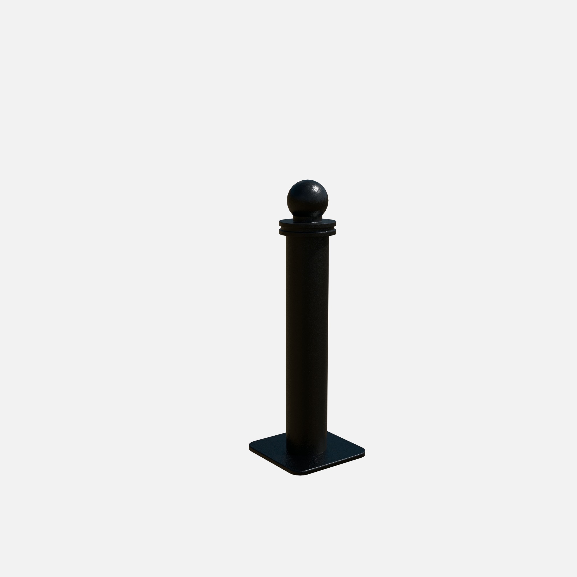 Metal road pole 100 cm Low-poly 3D model_4