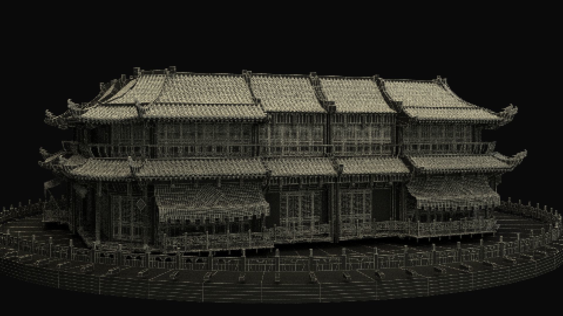 Chinese wooden ancient house 3D model_7