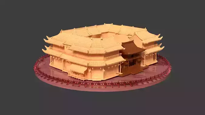 Chinese wooden ancient house 3D model Chinese wooden ancient house 3D model