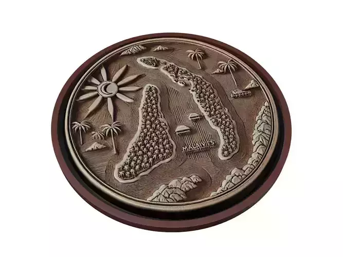 Maldives Map Medallion Relief