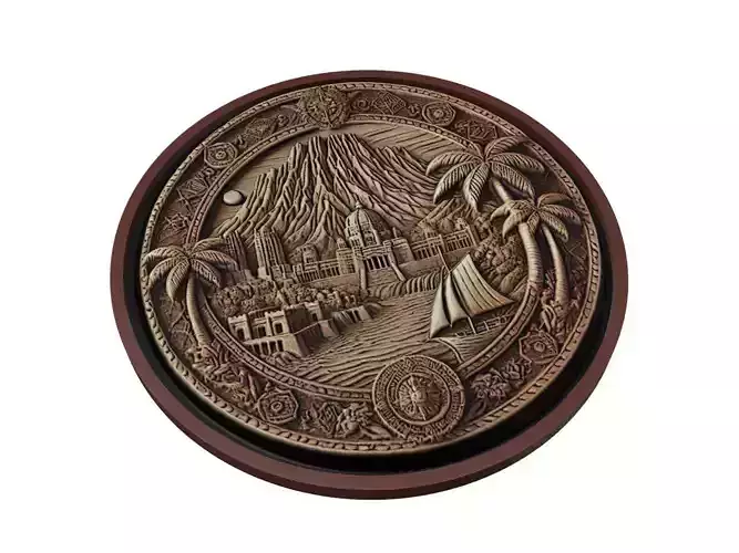 Mali Map Medallion Relief