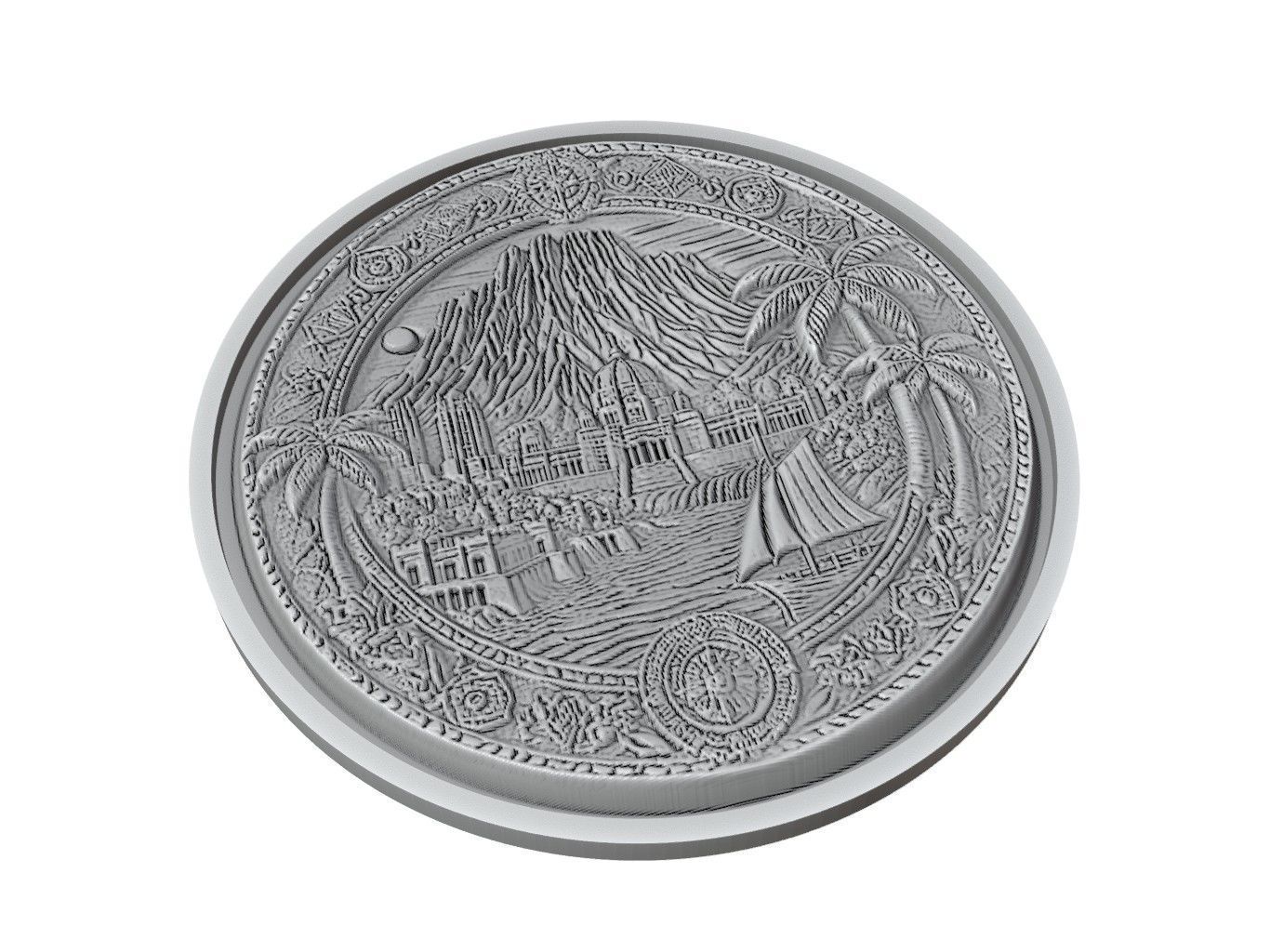 Mali Map Medallion Relief 3D print model_2