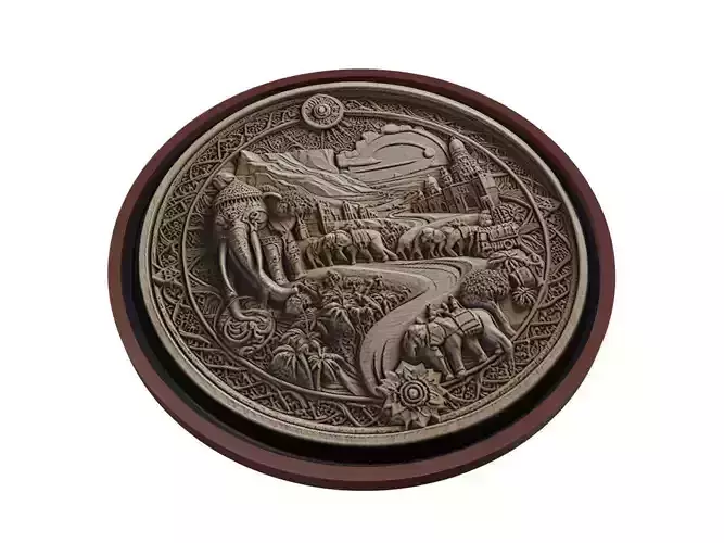 Mali Map Medallion Relief