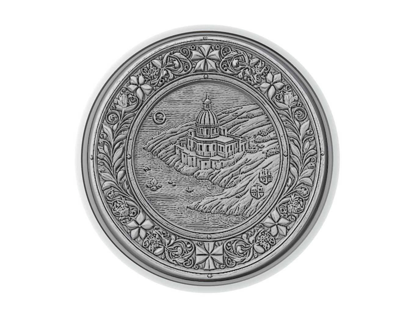 Malta Map Medallion Relief 3D print model_3