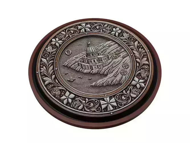 Malta Map Medallion Relief