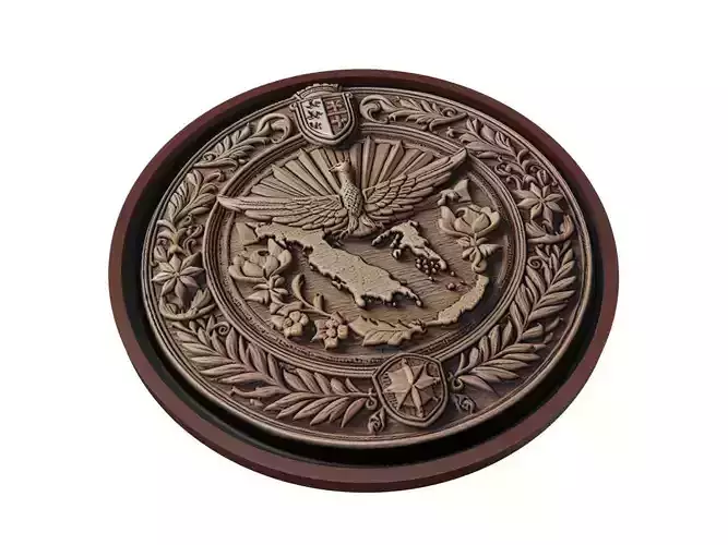 Malta Map Medallion Relief