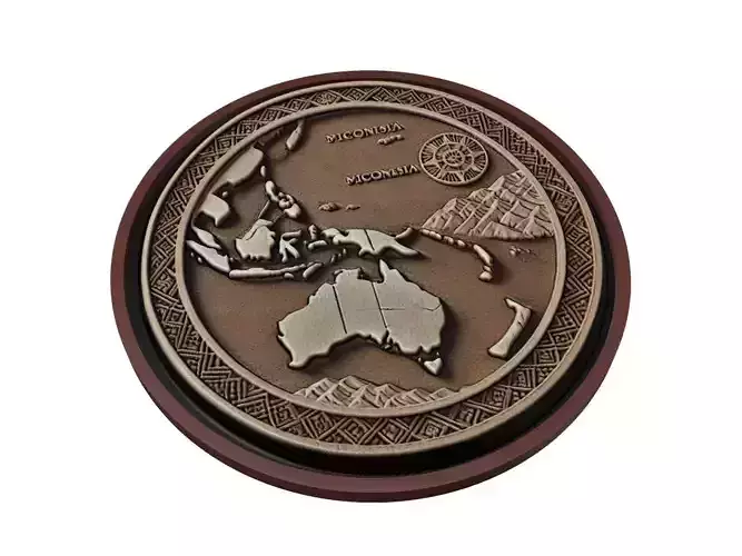 Micronesia Map Medallion Relief