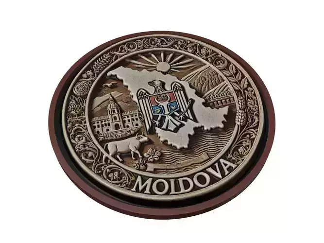 Moldova Map Medallion Relief
