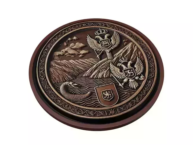 Montenegro Map Medallion Relief