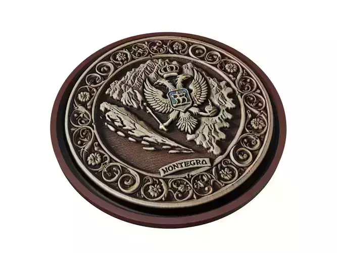 Montenegro Map Medallion Relief
