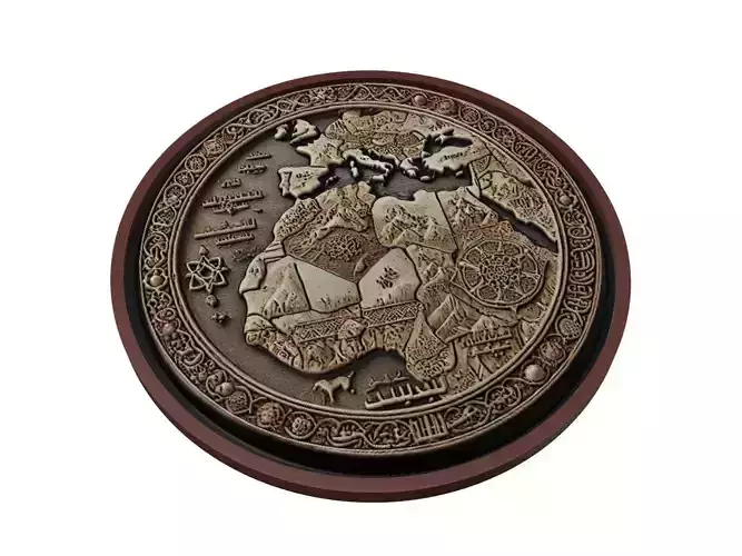 Morocco Map Medallion Relief