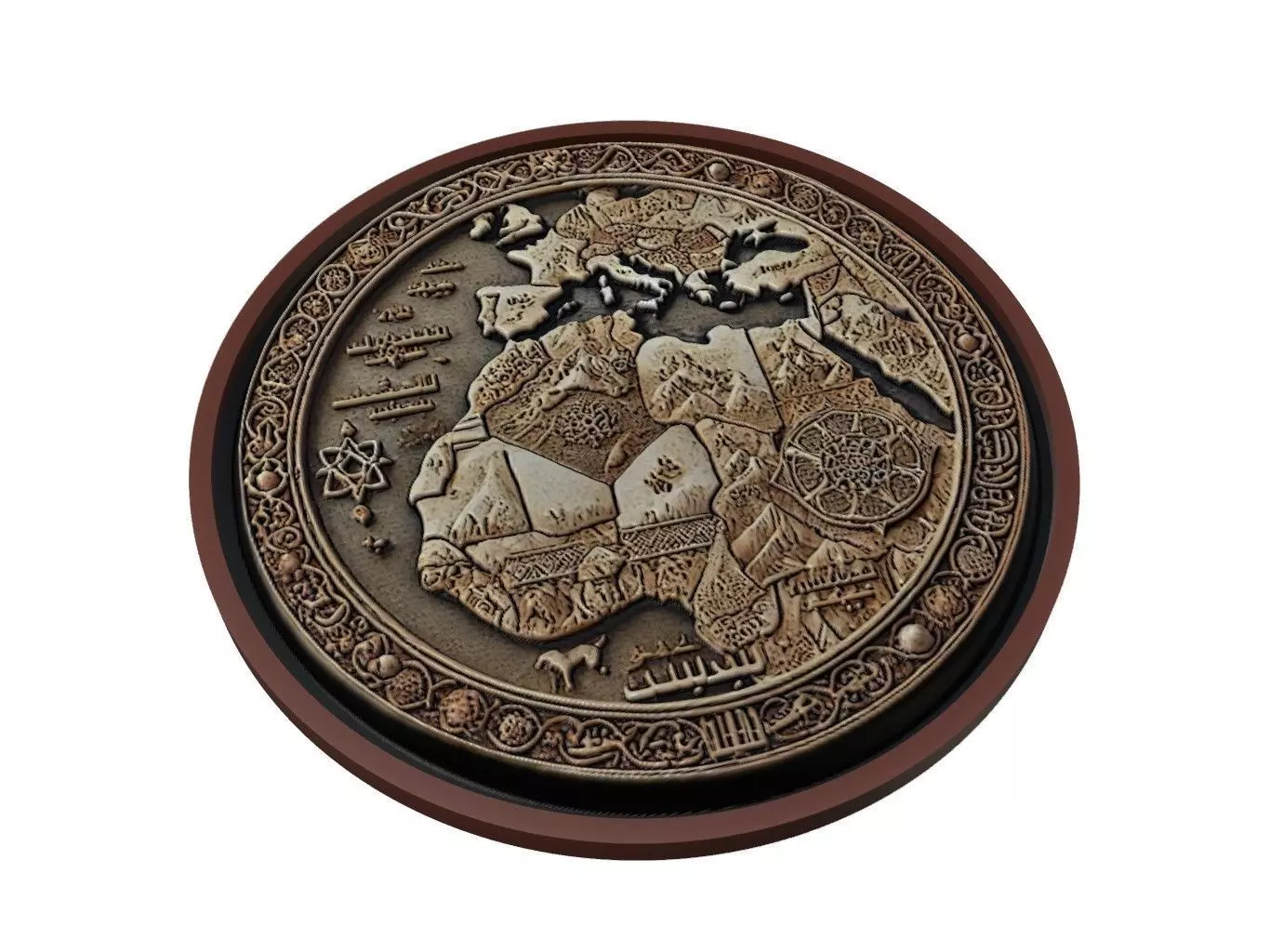 Morocco Map Medallion Relief 3D print model