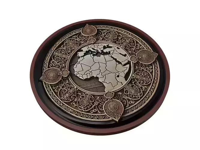 Morocco Map Medallion Relief
