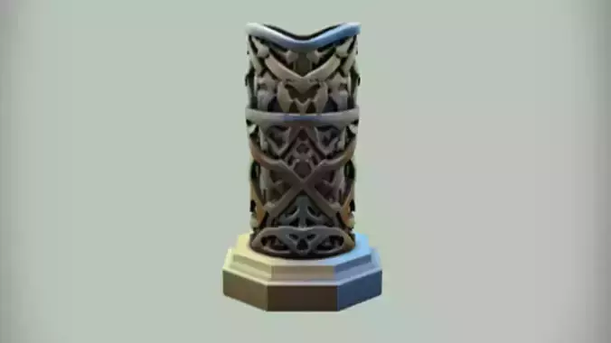 intricate decorative vase Game Ready 3D Model