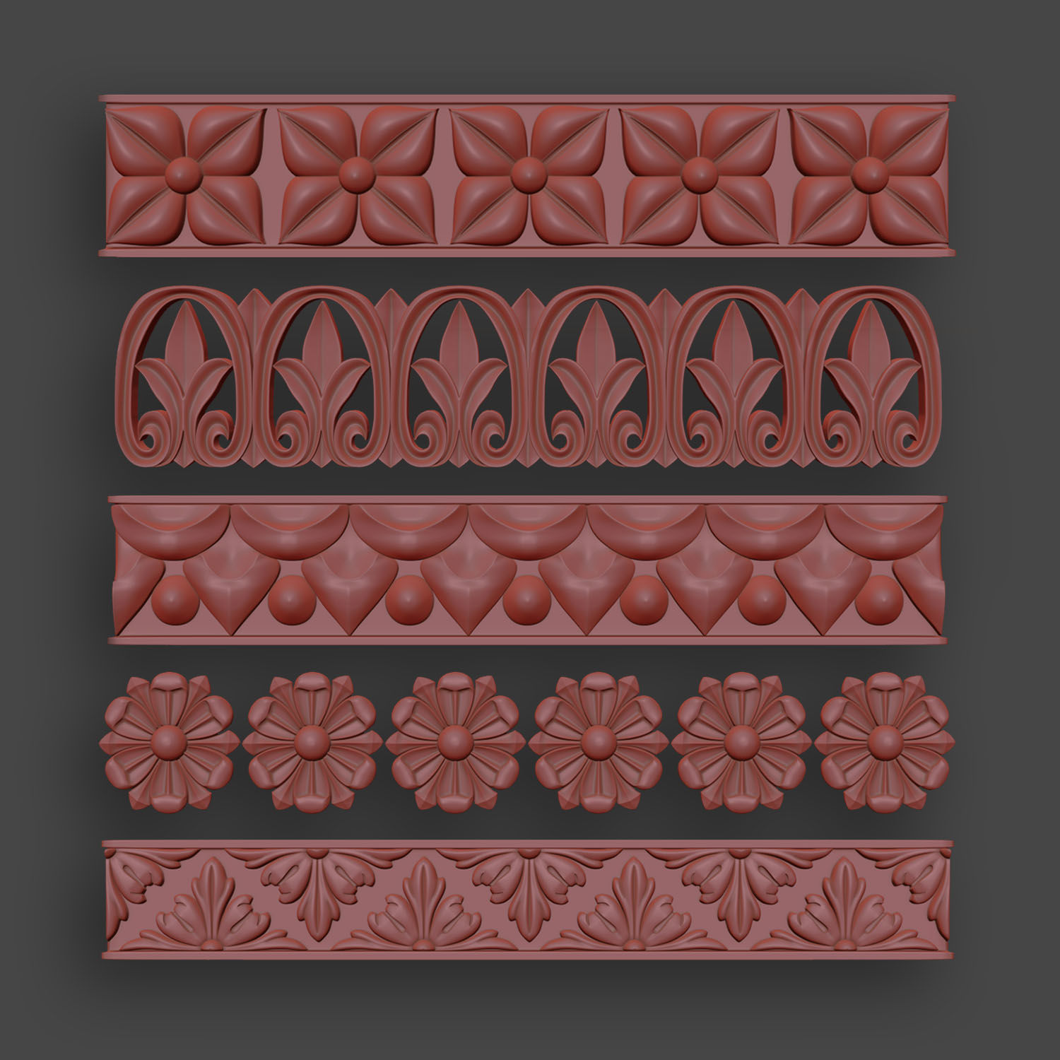 5 Borders Ornamental Pack 5 3D model_18