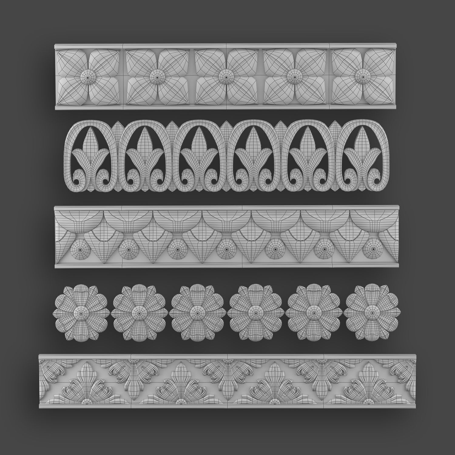 5 Borders Ornamental Pack 5 3D model_24