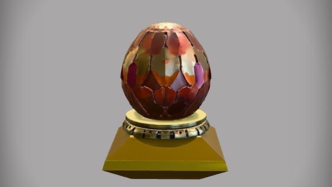 Decorative dragon egg on a stand 3D model