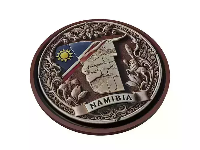 Namibia Map Medallion Relief