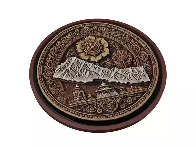 Nepal Map Medallion Relief