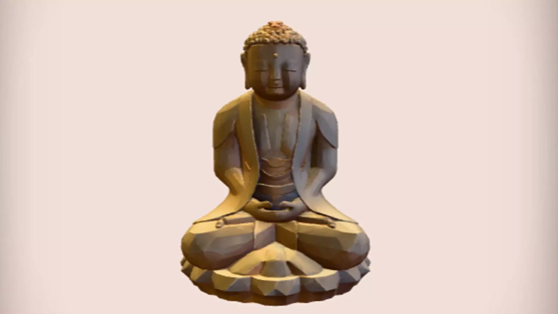 wooden Buddha statue Game Ready 3D Model 3D model_0