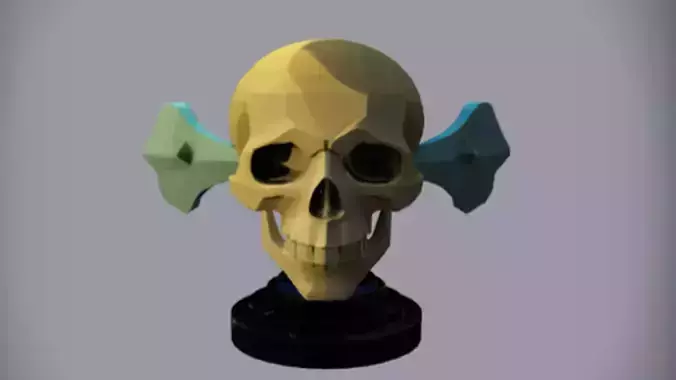 stylized skull on a stand