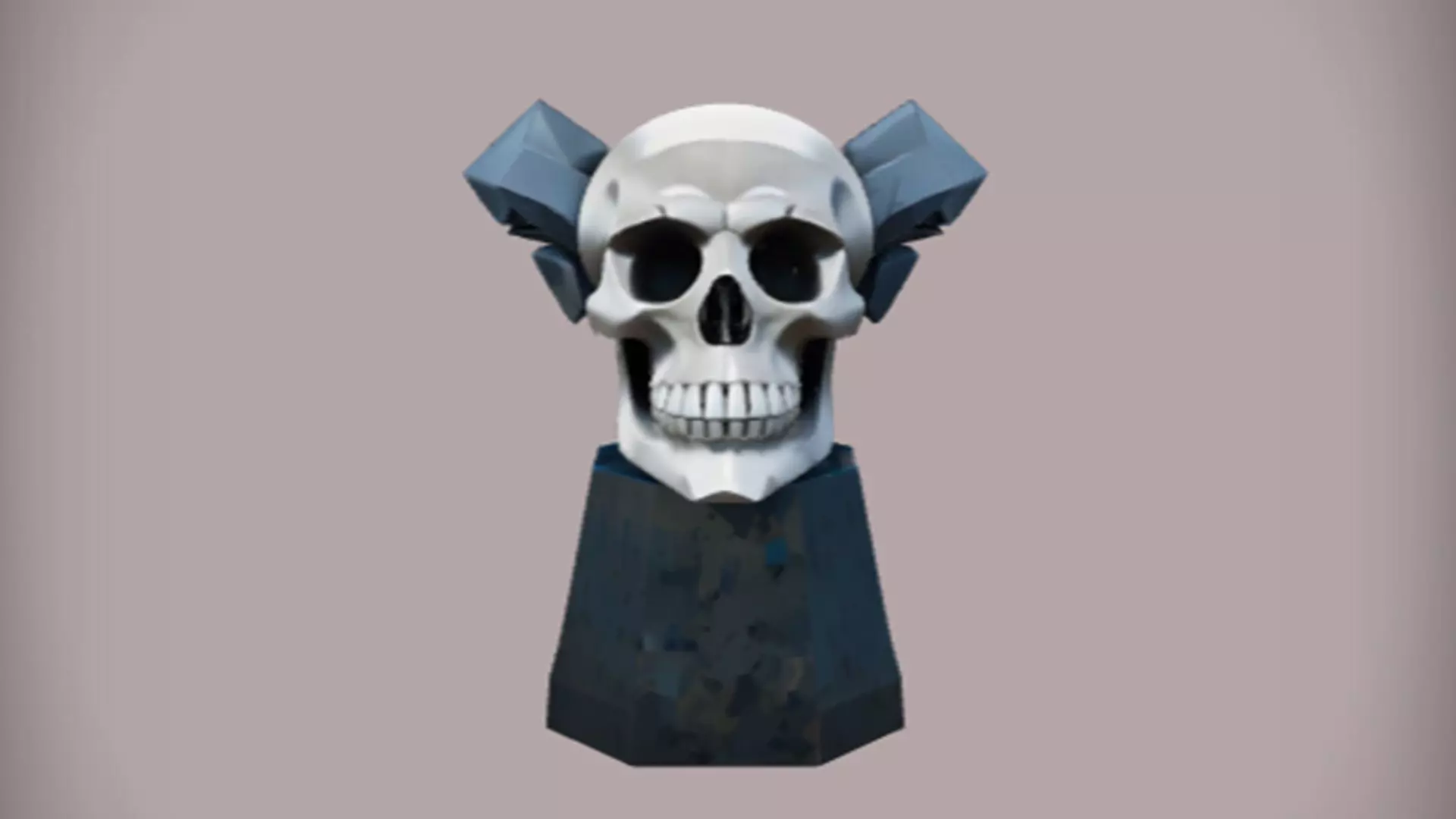 sculpted skull on a pedestal 3D Game Ready Model 3D model