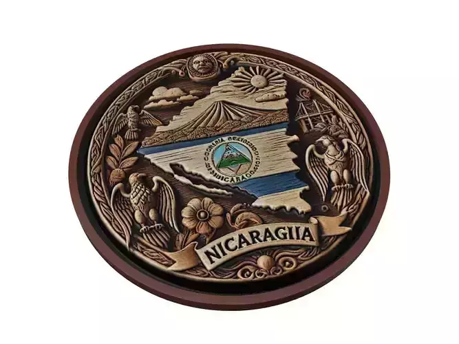 Nicaragua Map Medallion Relief