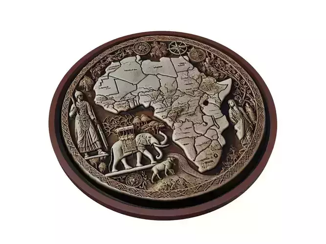 Niger Map Medallion Relief