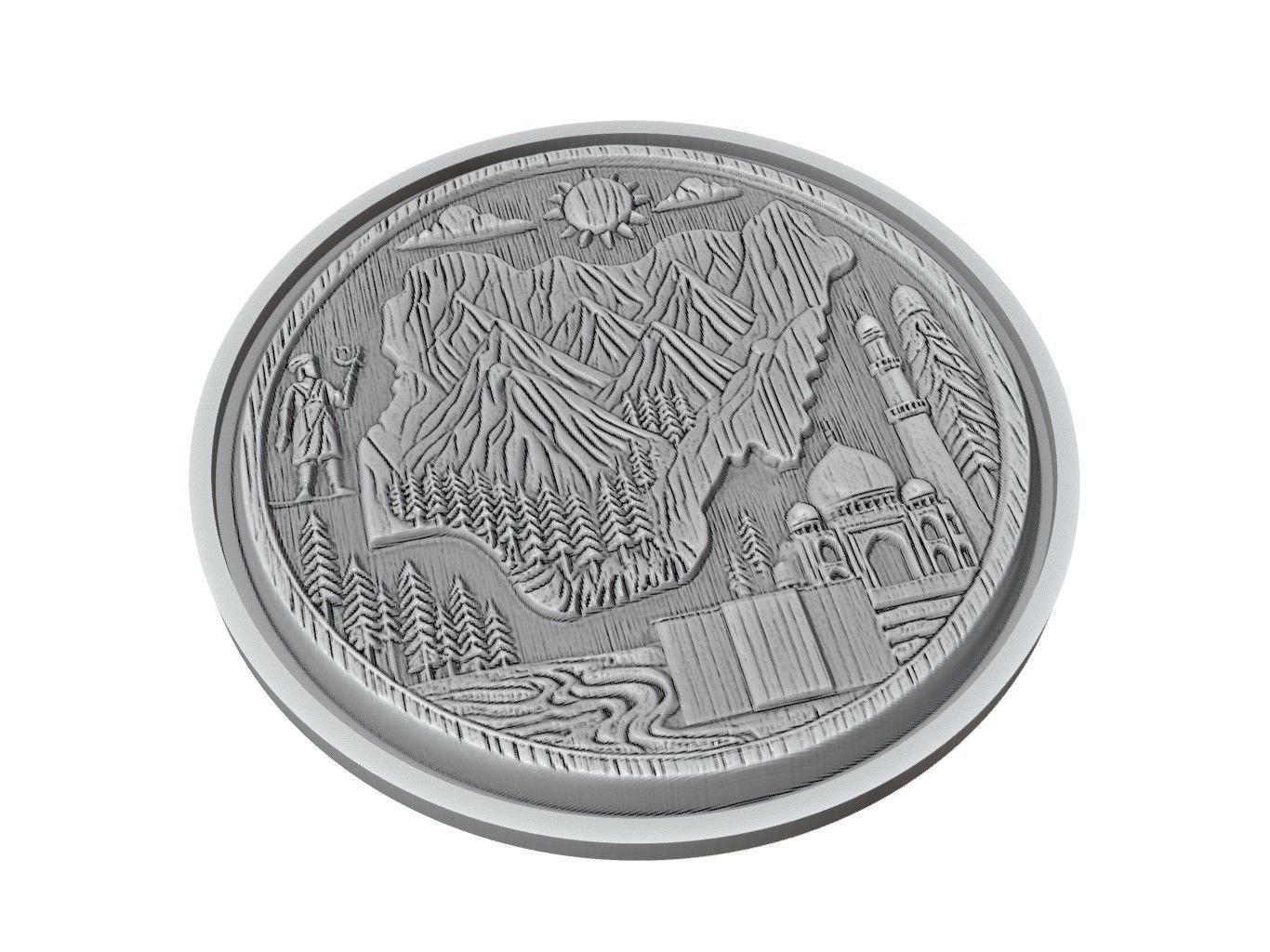 Nigeria Map Medallion Relief 3D print model_2