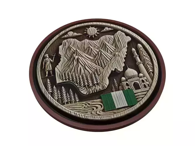 Nigeria Map Medallion Relief