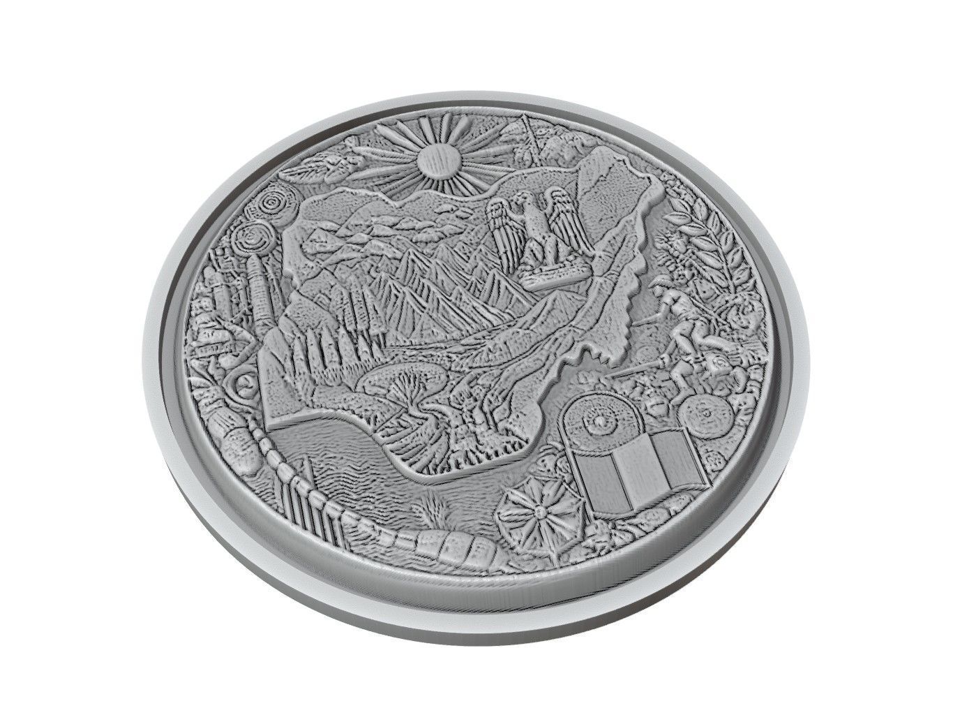 Nigeria Map Medallion Relief 3D print model_2