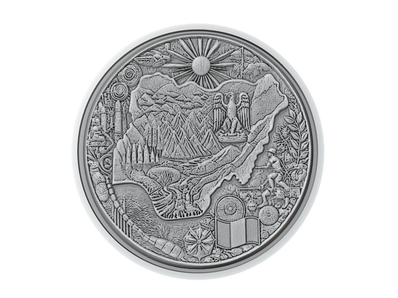 Nigeria Map Medallion Relief 3D print model_3