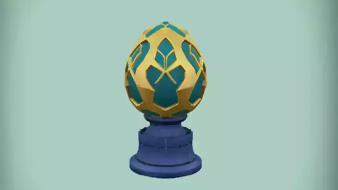 ornamental egg on a base  3D Game Ready Model