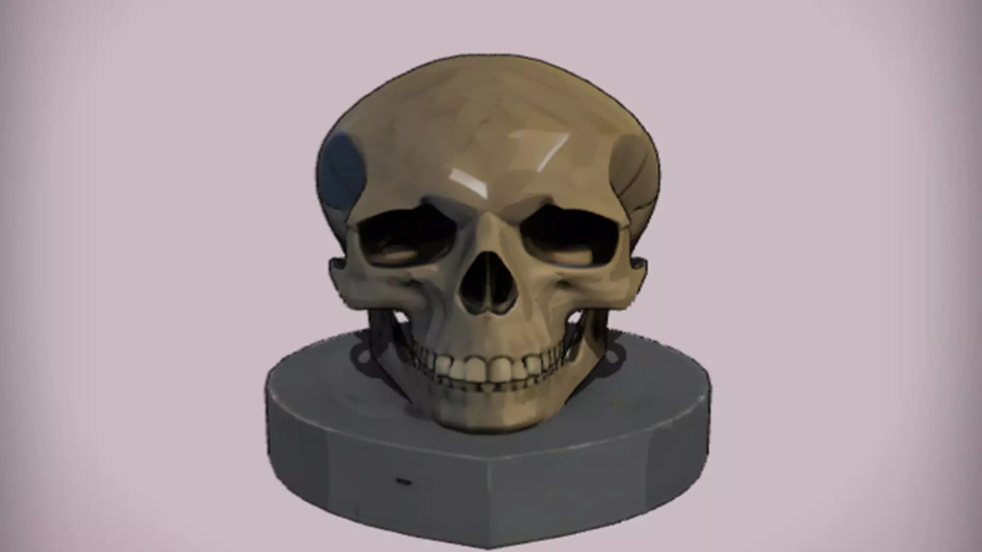 human skull on a pedestal 3D Game Ready Model 3D model_0