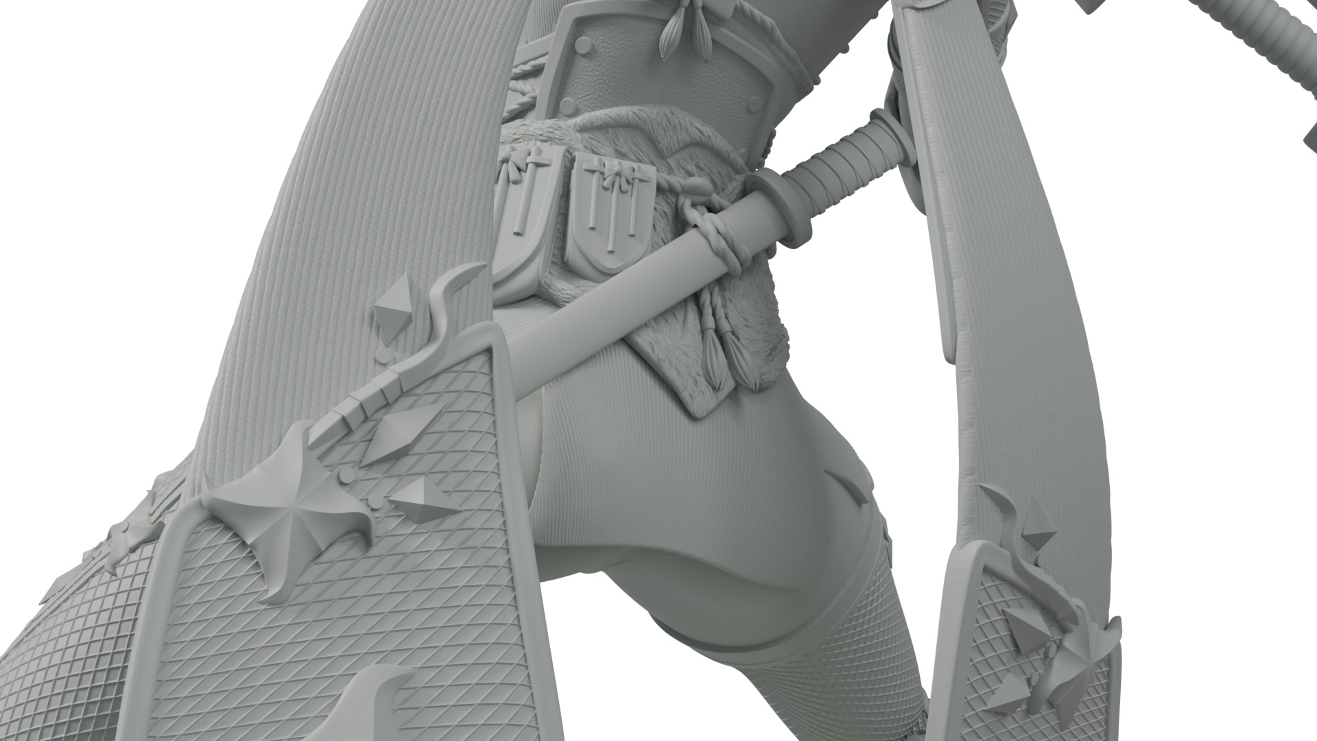 Nier Automata X Monster Hunter Rise mashup 3D print statue 3D print model_6