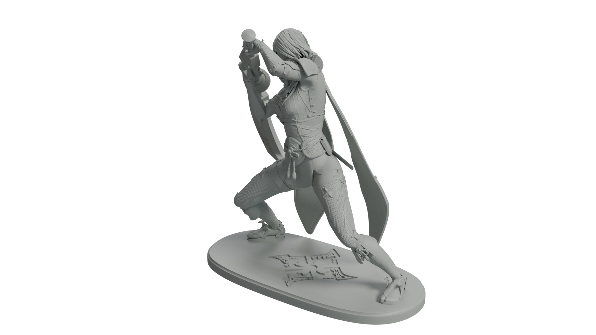 Nier Automata X Monster Hunter Rise mashup 3D print statue 3D print model_1
