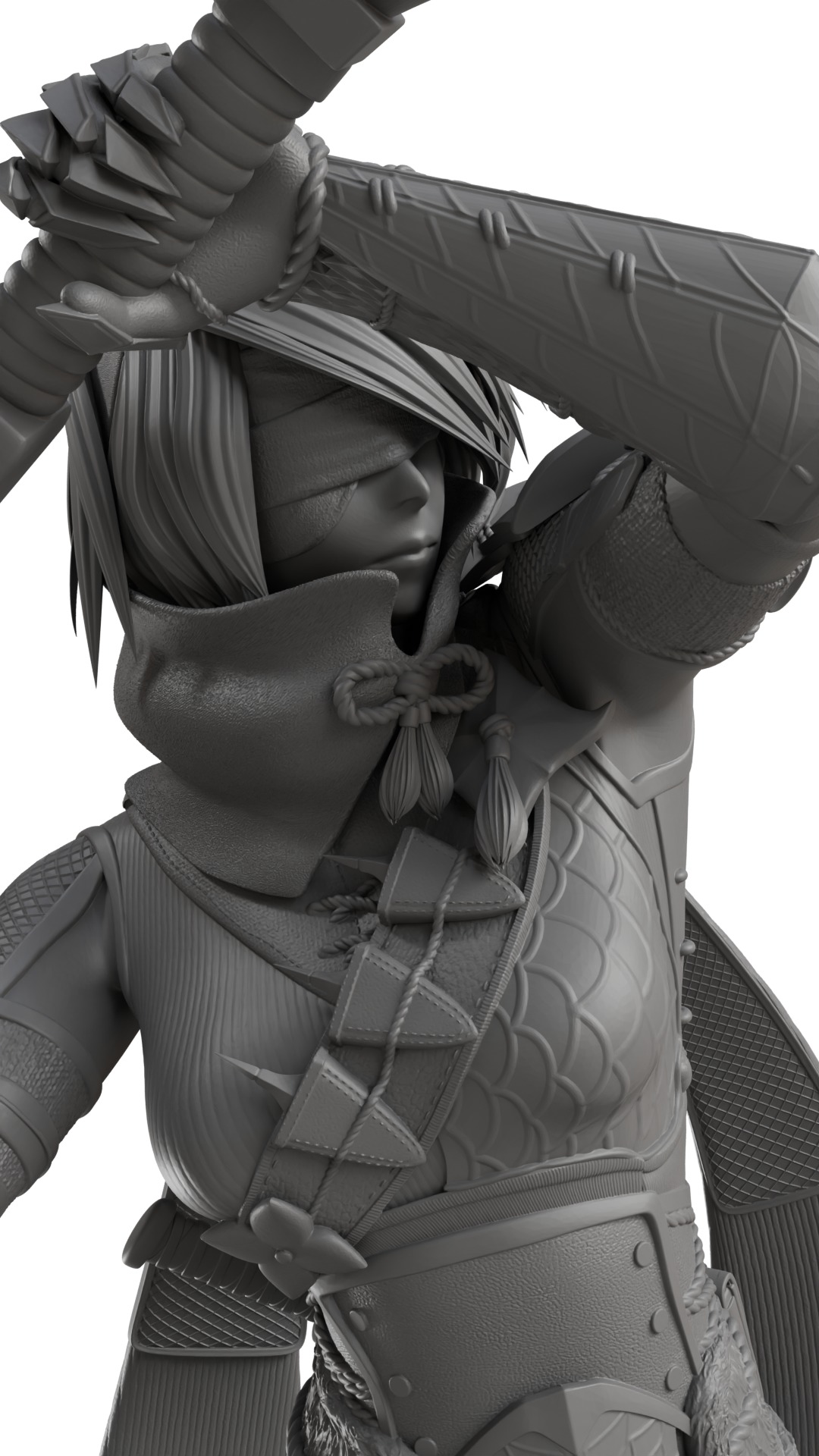 Nier Automata X Monster Hunter Rise mashup 3D print statue 3D print model_11