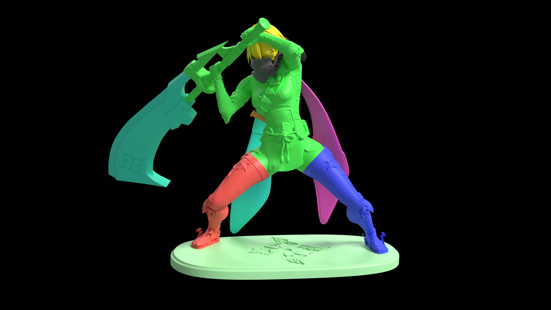 Nier Automata X Monster Hunter Rise mashup 3D print statue 3D print model_8