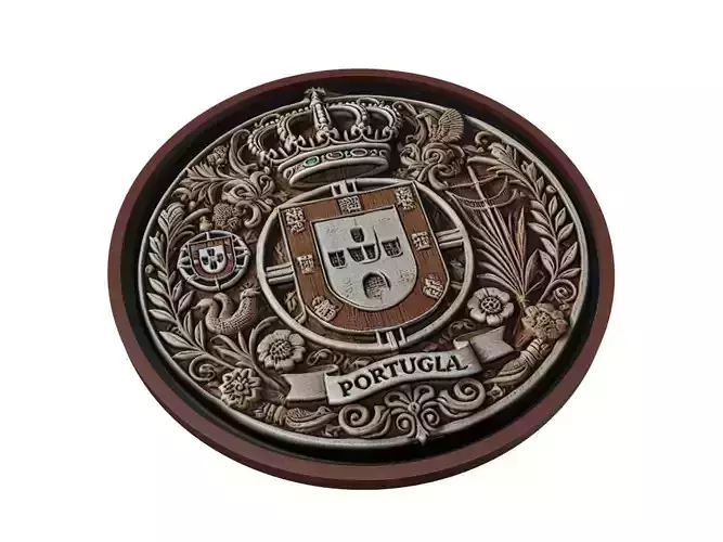 Portugal Map Medallion Relief